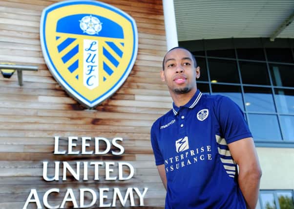 New Leeds United loan signing Dexter Blackstock at the club's training ground at Thorp Arch.