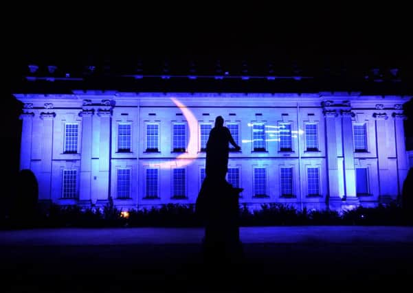The gardens and house at Chatsworth illuminated as part of the event.