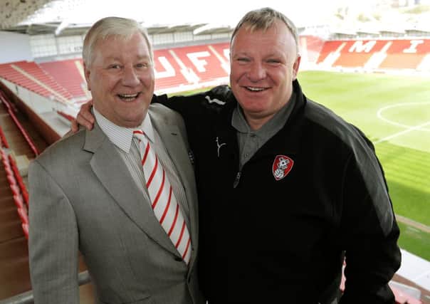 Rotherham Utd manager Steve Evans with his chairman Tony Stewart