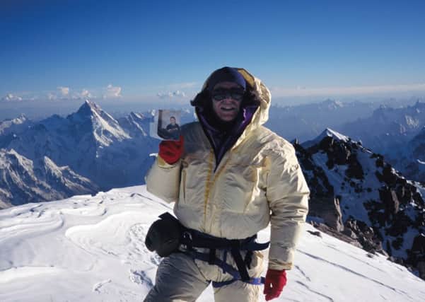 Alan Hinkes on the summit of K2 in 1995
