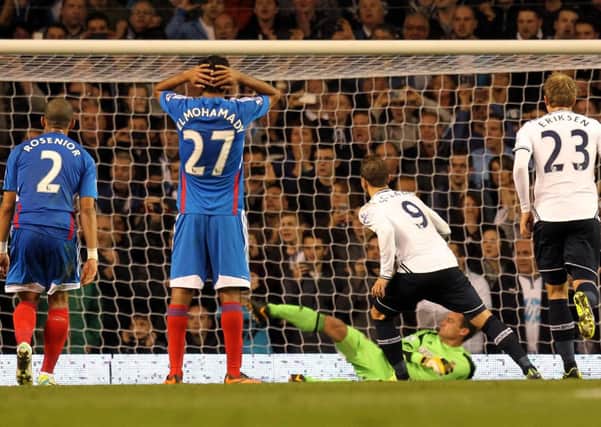 DECIDING MOMENT: Tottenham's Roberto Soldado scores the winning goal from the penalty spot against Hull City at White Hart Lane.