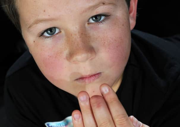 Curtis Crossland, 10, who severed his finger playing in an Crow Wood Park, Halifax.