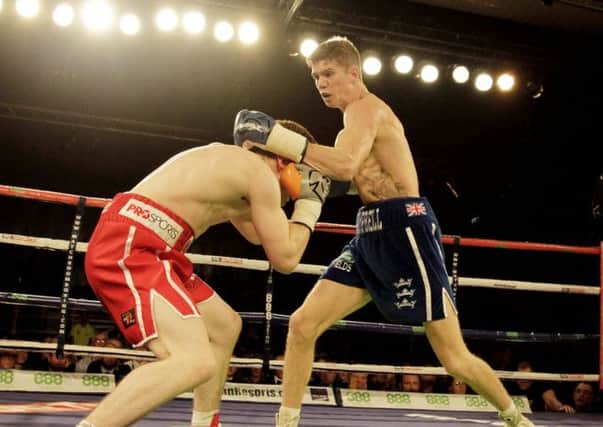 Hull's Luke Campbell (right) on his way to defeating Chesterfield's Lee Connelly