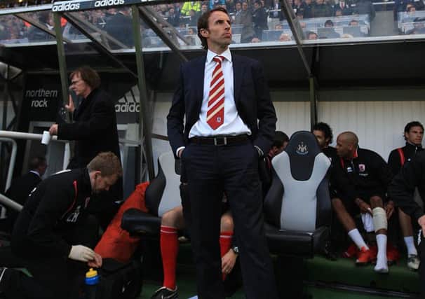 Gareth Southgate contemplates defeat at Newcastle United in May 2009.