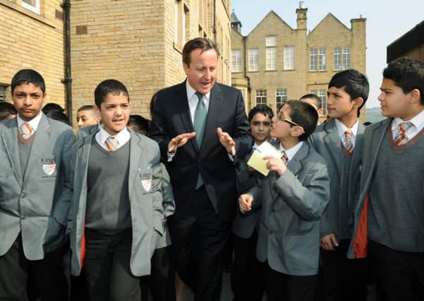 David Cameron with children from Kings Science Academy, 
during a visit last year