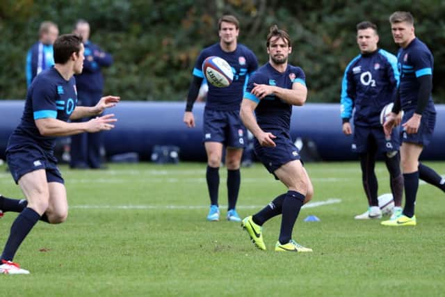 England's Ben Foden during the training session at Pennyhill Park, Surrey.