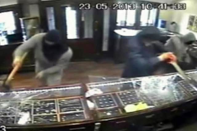 CCTV  of the robbery at the Gold Shop, Bradford