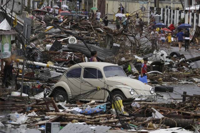 Devastation caused by Typhoon Haiyan, in the city of Tacloban, central Philippines.