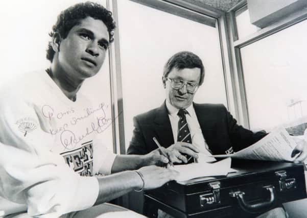 Sachin signs for Yorkshire in April 1992 in Bombay