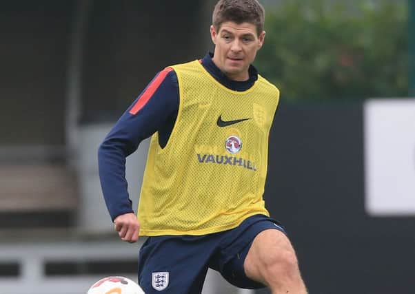 England captain Steven Gerrard  during the training session