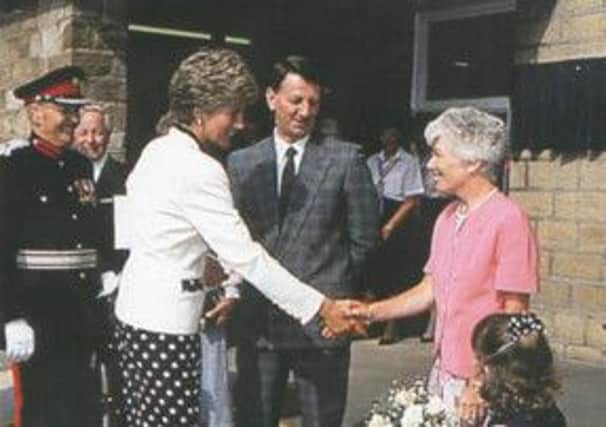 Princess Diana visiting Damart in 1991