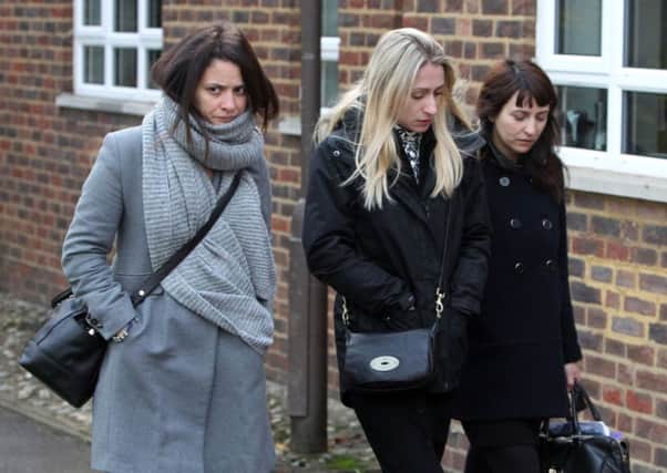 Former personal assistants to Charles Saatchi and Nigella Lawson, Elisabetta (left) and Francesca Grillo (right) arriving at Isleworth Crown Court