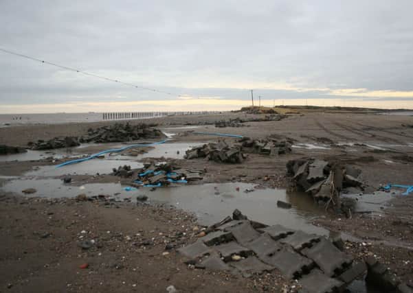 Spurn Point following the tidal surge earlier this month