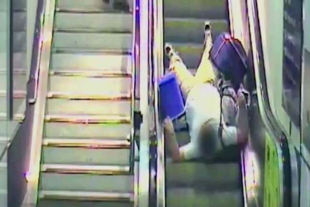 An accident on the escalators
