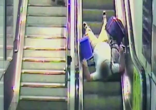 An accident on the escalators