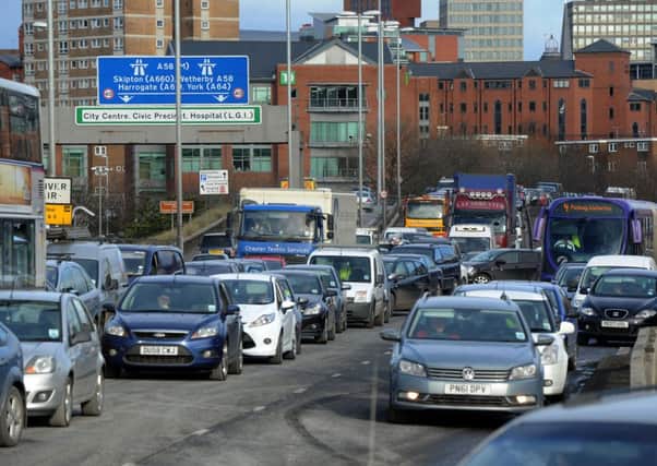 Traffic at a standstill on the Leeds Inner Ring Road