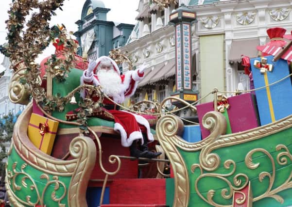 Santa on his sleigh at Disneyland Paris