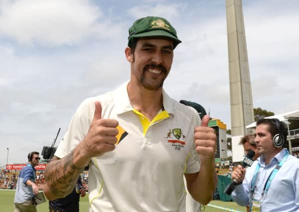 Australia's Mitchell Johnson gestures during day five of the Third Test at the WACA ground, Perth, Australia. (Picture: Anthony Devlin/PA Wire).