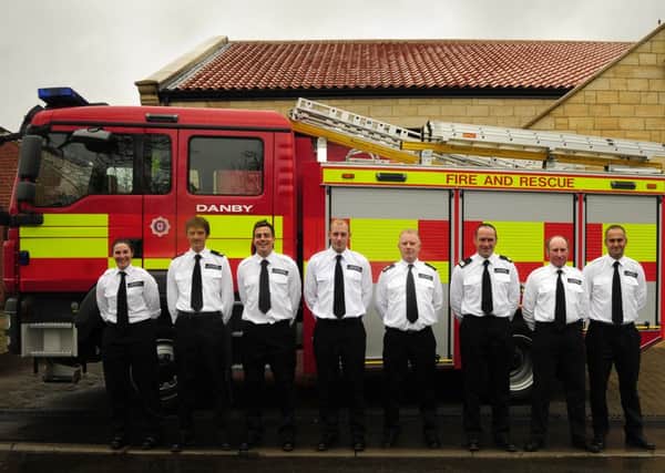 The Danby fire engine with its crew