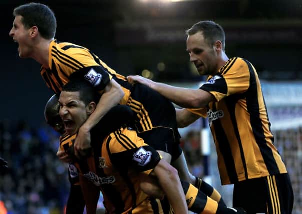 Hull City's Jake Livermore celebrates scoring the opening goal