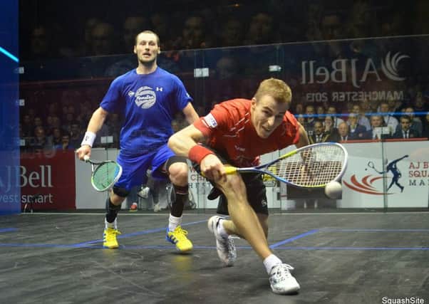 GOLD TRAIL: Nick Matthew on his way to a third world title against Gregory Gaultier. Picture: Steve Cubbins/SquashSite.com