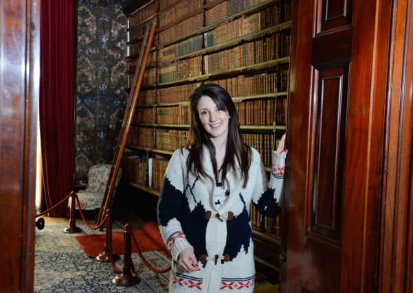 Becky Johnson, from Leeds is pictured  in the Library at Brodsworth Hall, and Mary Storey, below.