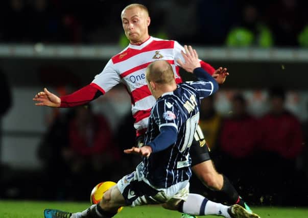David Cotterhill closed down by Millwall's Nicky Bailey