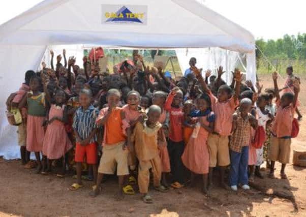 A community of refugees in Burkina Faso, West Africa have been able to set up a school thanks to the donation of a marquee by Rotherham-based Gala Tent.