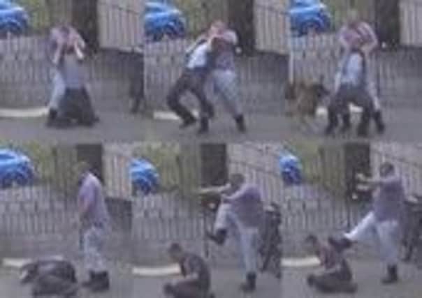 CCTV footage of members of the Rooke family assaulting Craig Kinsella.