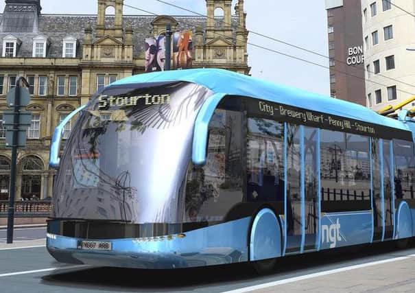 An artist's impression of the Leeds trolleybus