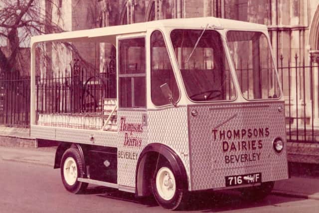 A Thompsons Dairies milk float in 1960