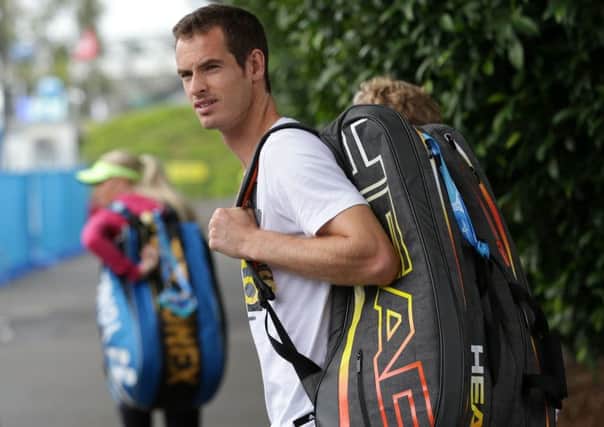 Andy Murray of Britain walks to a practice court ahead of the Australian Open tennis championship in Melbourne Australia,