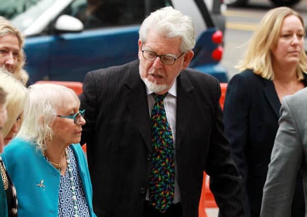 Veteran entertainer Rolf Harris, with his wife Alwen, arriving at the Old Bailey