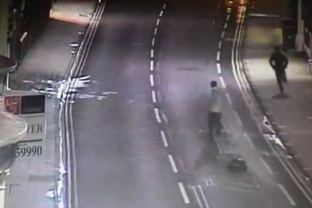 A scene from the CCTV footage
