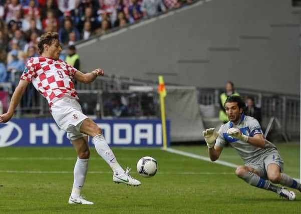 Nikica Jelavic playing for Croatia at Euro 2012. (AP Photo/Gregorio Borgia)