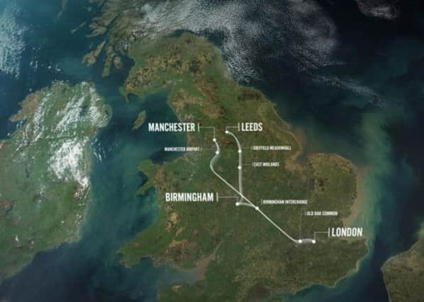 HS2 High Speed Rail - map of phase one and two.