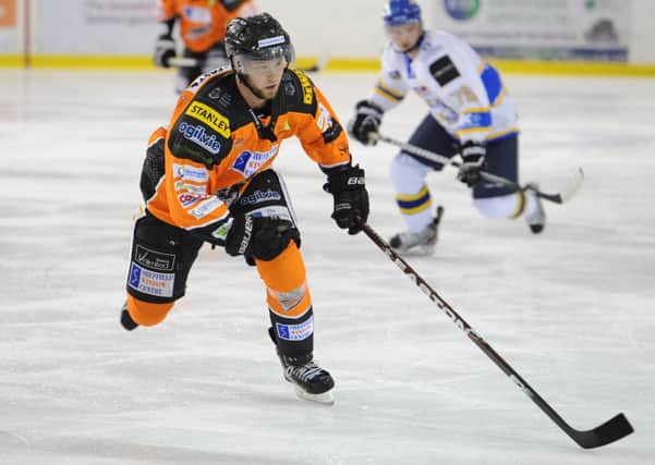 CONSOLATION: Rob Sirianni scored a late reply for Sheffield Steelers against Belfast Giants. Picture: Dean Woolley.