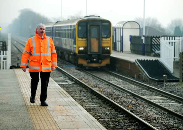 Level crossing safety specialist Phil Graham at South Milford Station, near Sherburn-in-Elmet