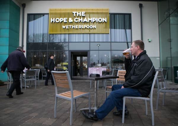 The new JD Wetherspoon pub, the Hope And Champion, which has opened at the M40 Services at Beaconsfield, Buckinghamshire