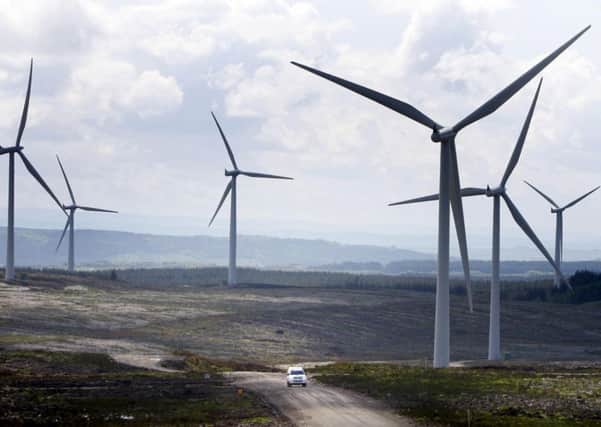 Wind turbines on the landscape