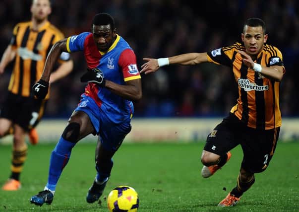 Crystal Palace's Yannick Bolasie (left) and Hull City's Liam Rosenior
