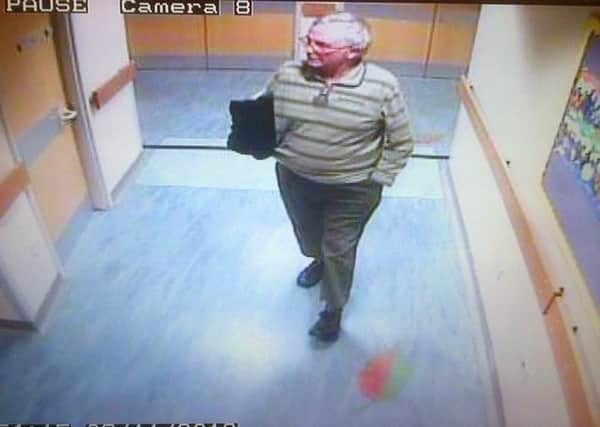 CCTV shows Graham Roskell leaving a ward
