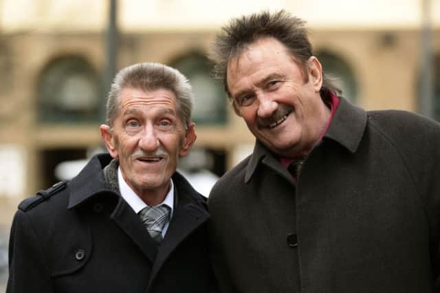 The Chuckle Brothers, Barry and Paul Elliott, arrive at Southwark Crown Court