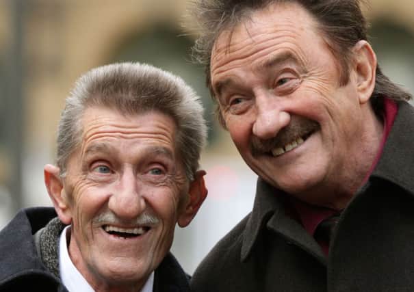 The Chuckle Brothers, Barry (left) and Paul Elliott, arrive at Southwark Crown Court