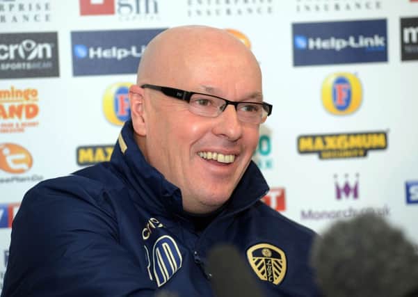 The smile is back on the face of Brian McDermott at the press conference at Thorp Arch on Monday afternoon. (Picture: Steve Riding).