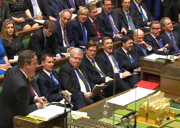 A view of the Government front bench as David Cameron speaks during Prime Minister's Questions