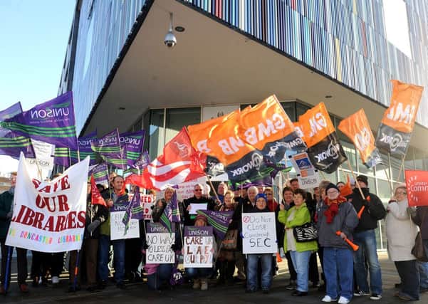 UNISON leading a lobby outside Doncasters Civic Offices