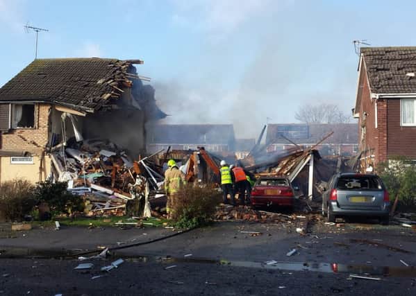 The scene after the explosion in Clacton, Essex.