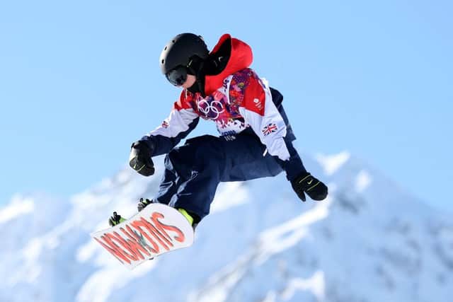 Bradford's Jamie Nicholls during the snowboard slopestyle training at the Rosa Khutor Extreme Park ahead of the start of 2014 Winter Games in Sochi