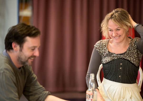 Niamh Cusack and  
Sean Gallagher rehearse for Afterplay